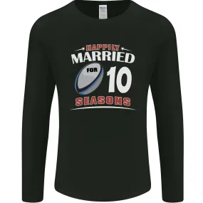 10 Year Wedding Anniversary 10th Rugby Mens Long Sleeve T-Shirt