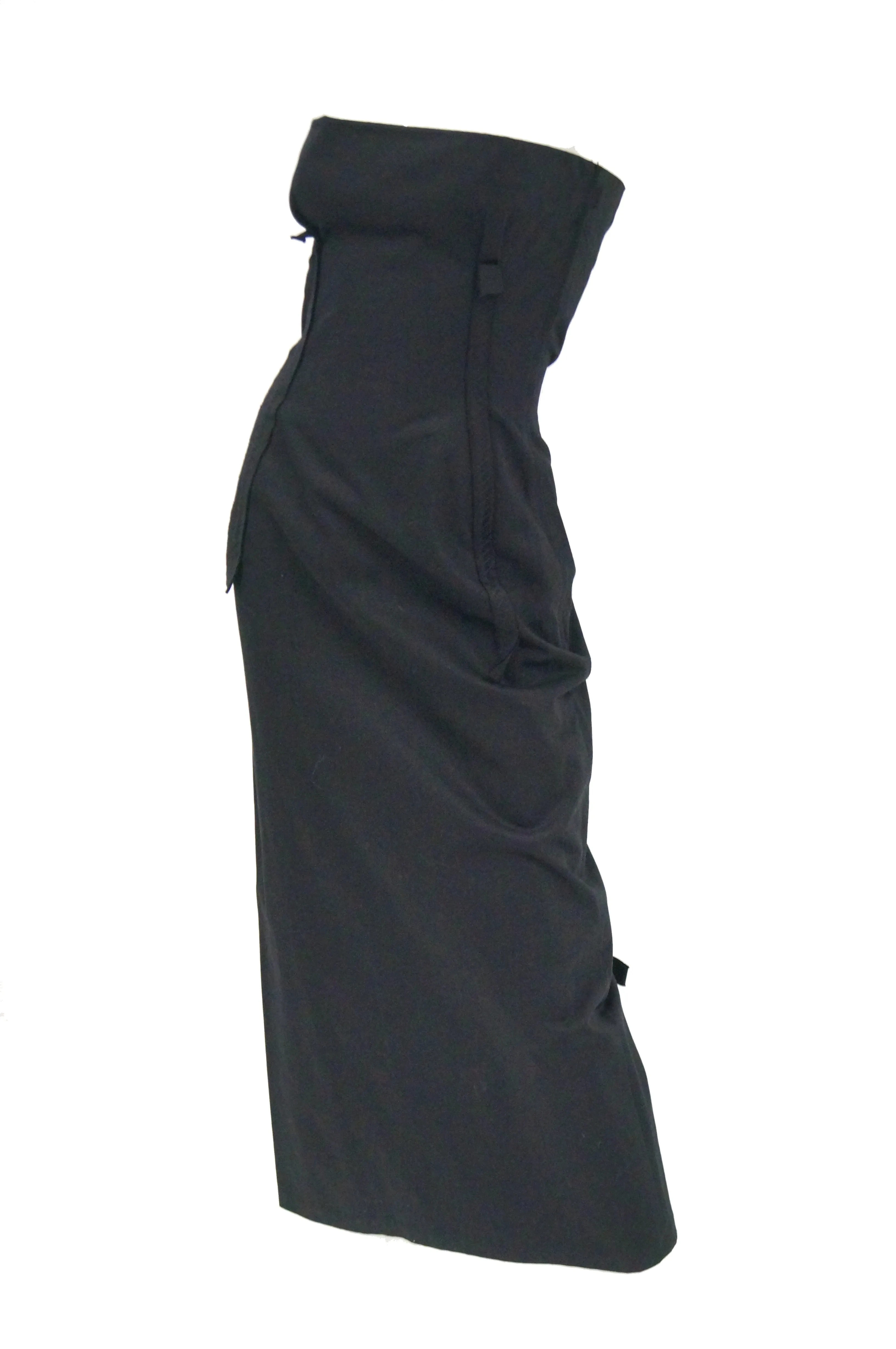 1990s Yohji Yamamoto Black Cotton Dress