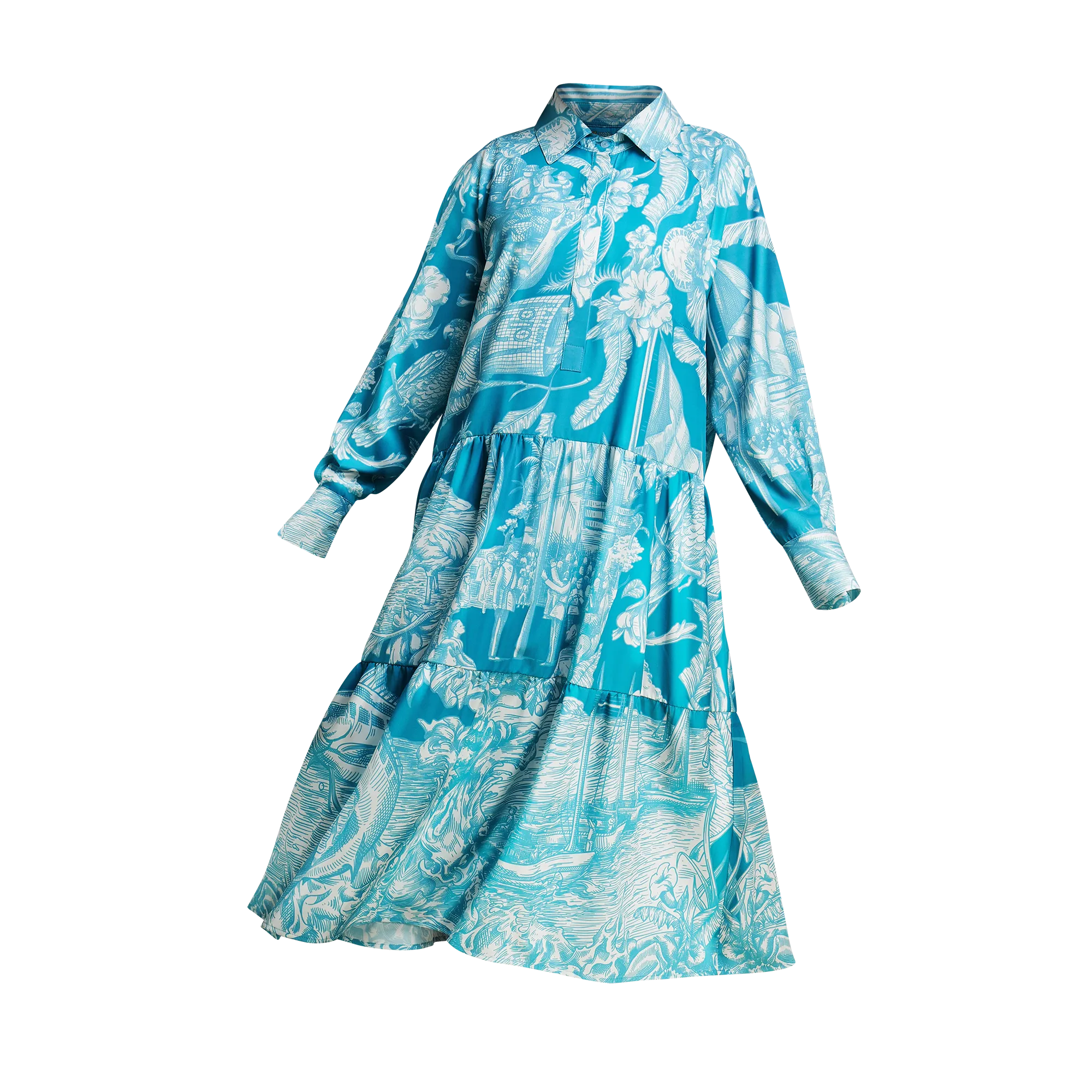 50TH INDEPENDENCE BOHO DRESS-AQUA