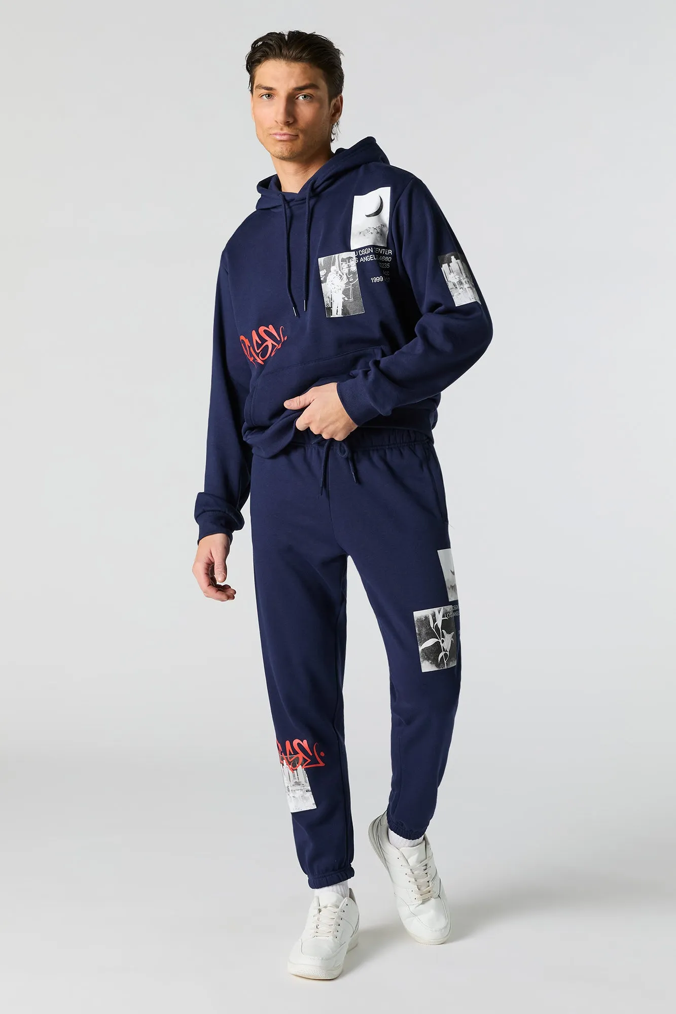 A Graffiti Graphic Fleece Jogger