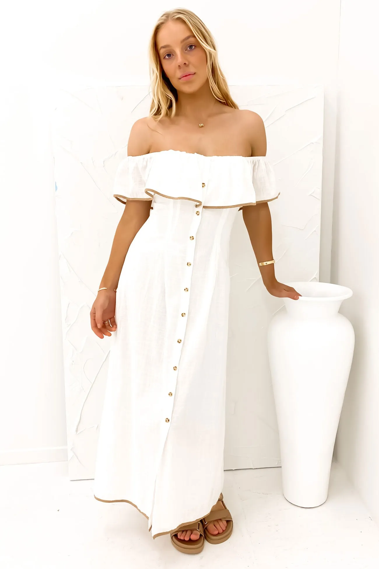 Aaron Midi Dress White