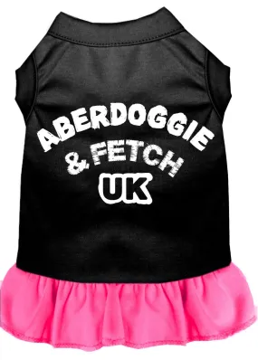 Aberdoggie Uk Screen Print Dress Black With Bright Pink Med (12)