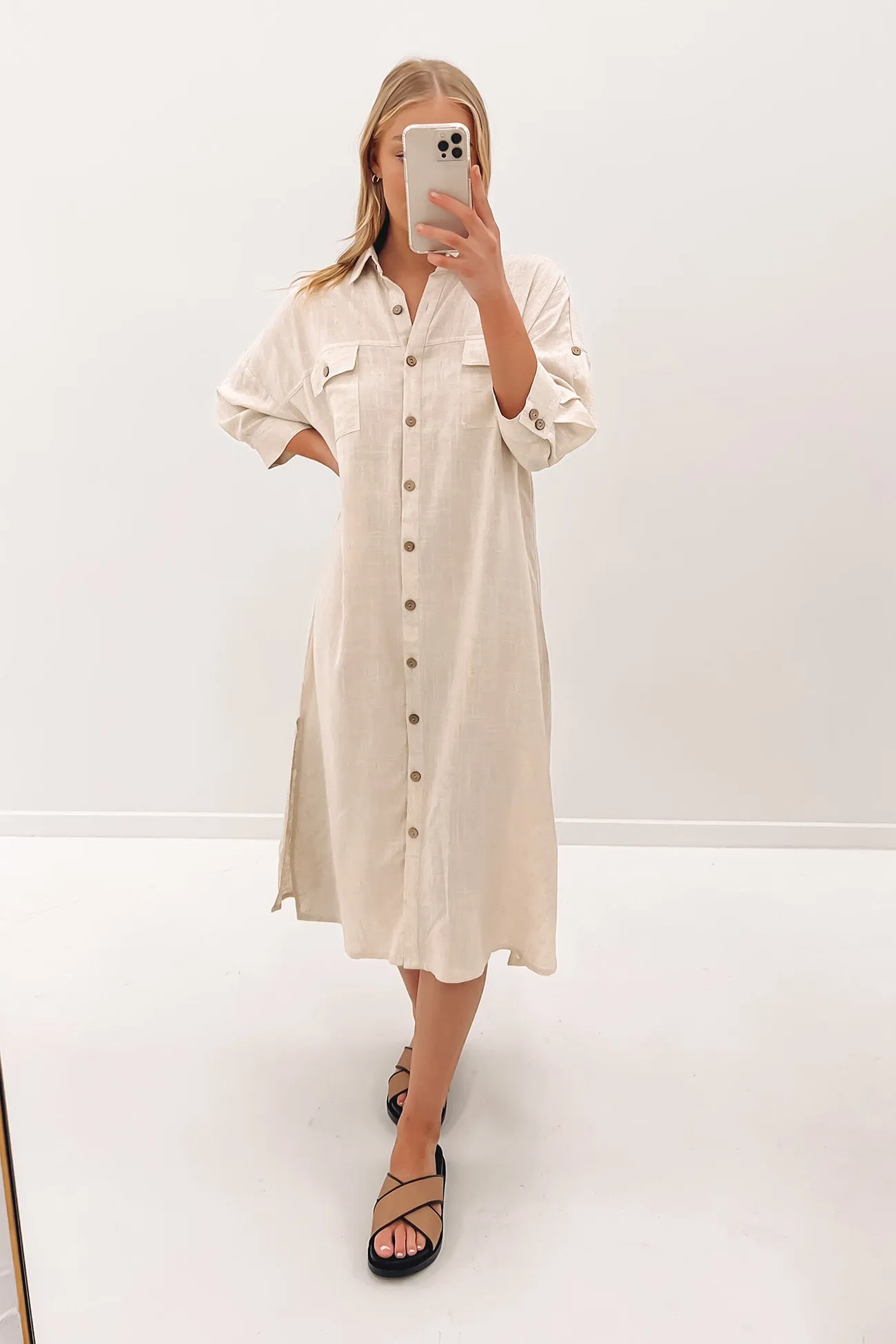 Abra Midi Dress Oatmeal