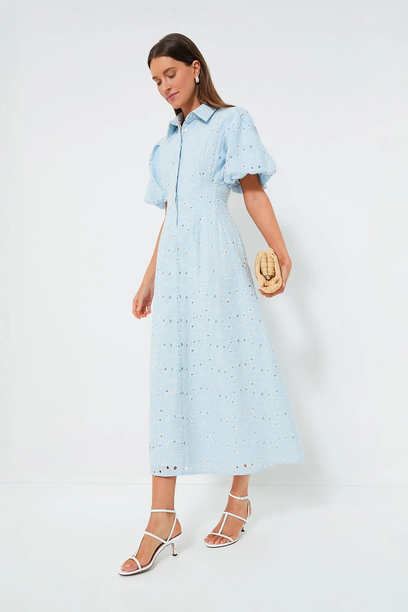 Airy Blue Eyelet Delaney Dress