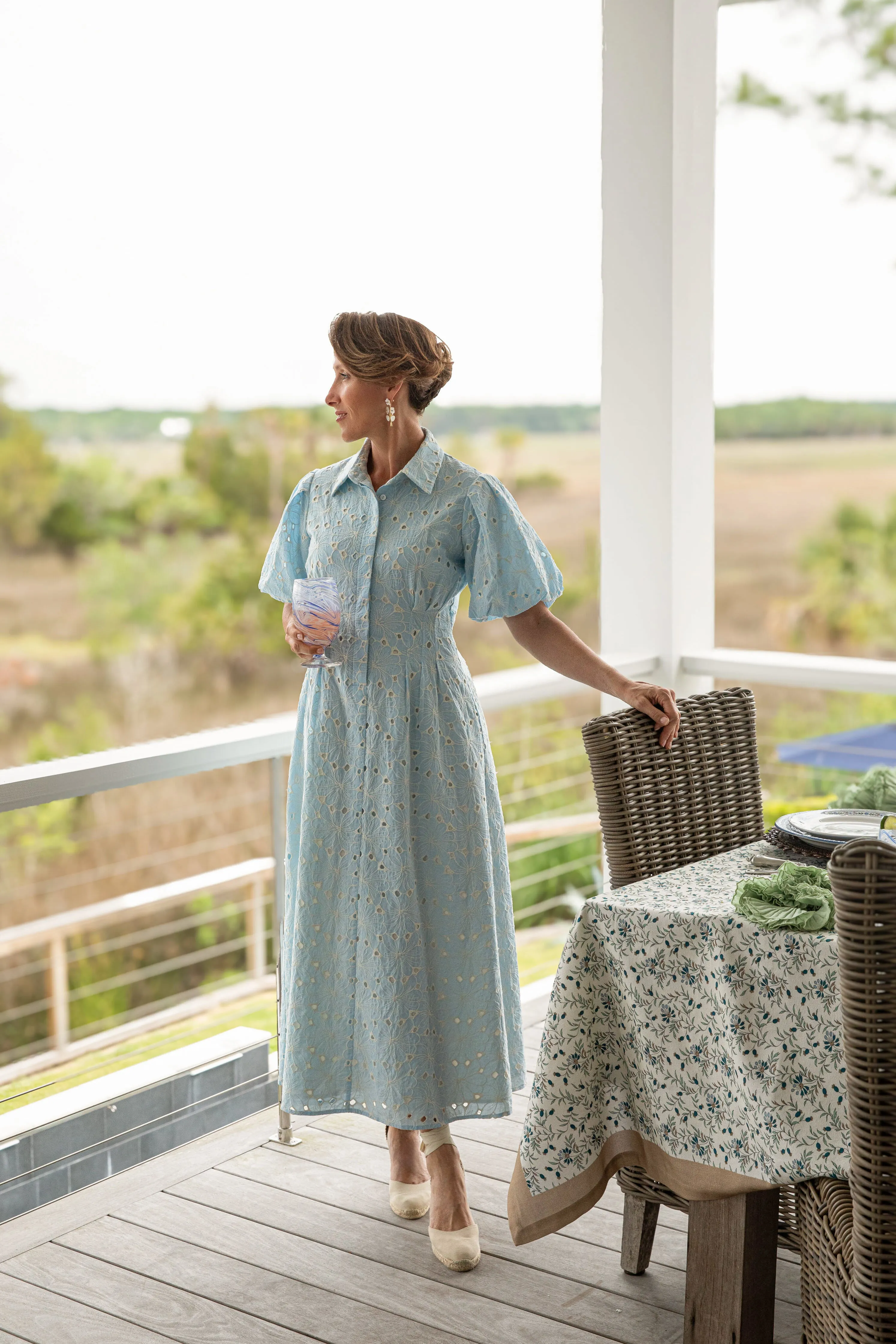 Airy Blue Eyelet Delaney Dress