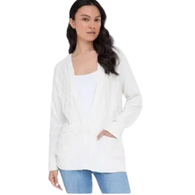 Alashan Cashmere Cable Hooded Cardigan - Ivory