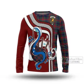 Allison Red Tartan Long Sleeve T-Shirt with Epic Bagpipe Style