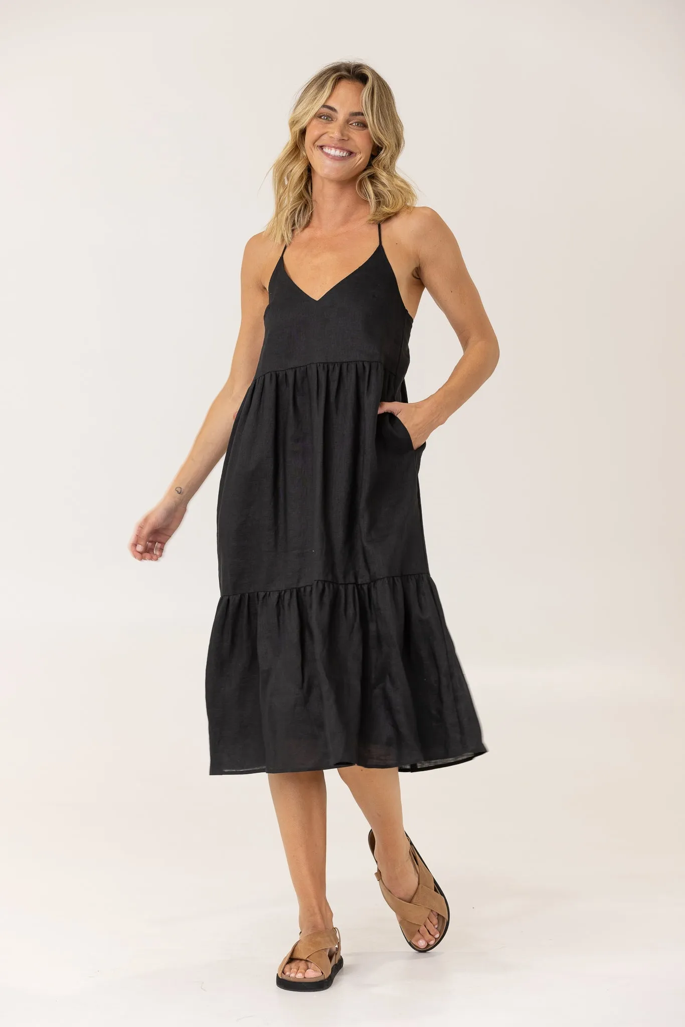 ALORA MIDI DRESS - Black