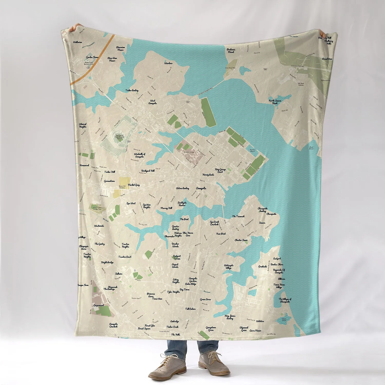 Annapolis Maryland Modern Wave Blanket