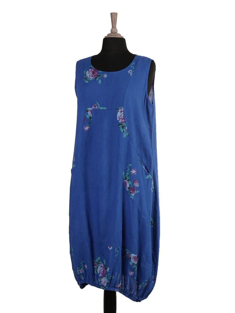 Anne   Kate Elasticated Hem Floral Linen Blend Dress