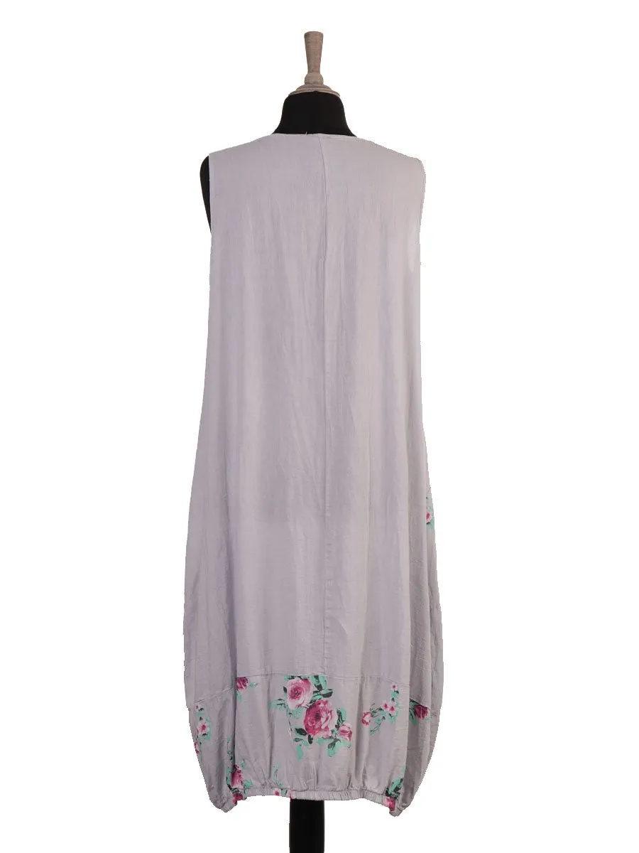 Anne   Kate Elasticated Hem Floral Linen Blend Dress