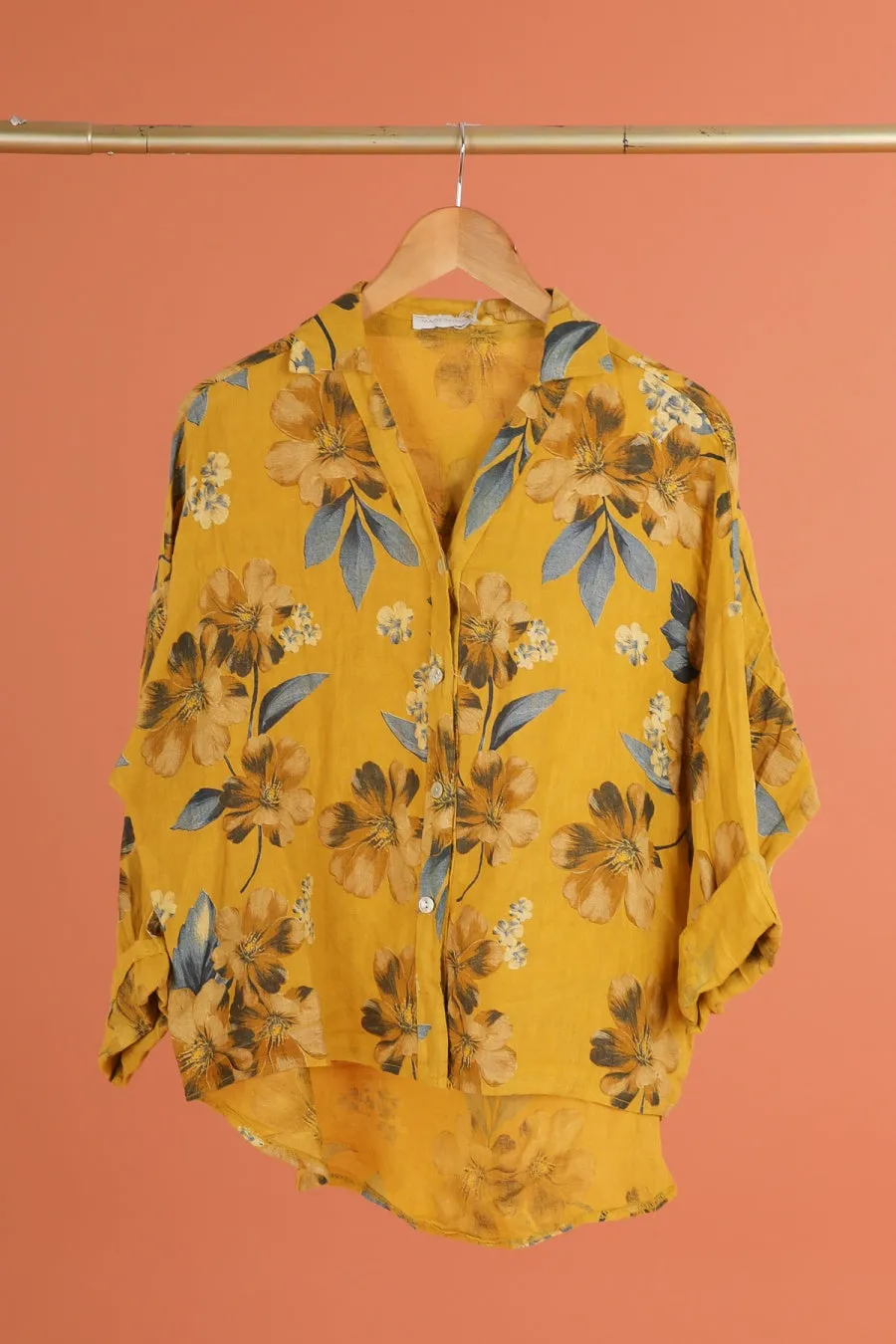 Anne   Kate Italian Belluno Floral Linen Shirt