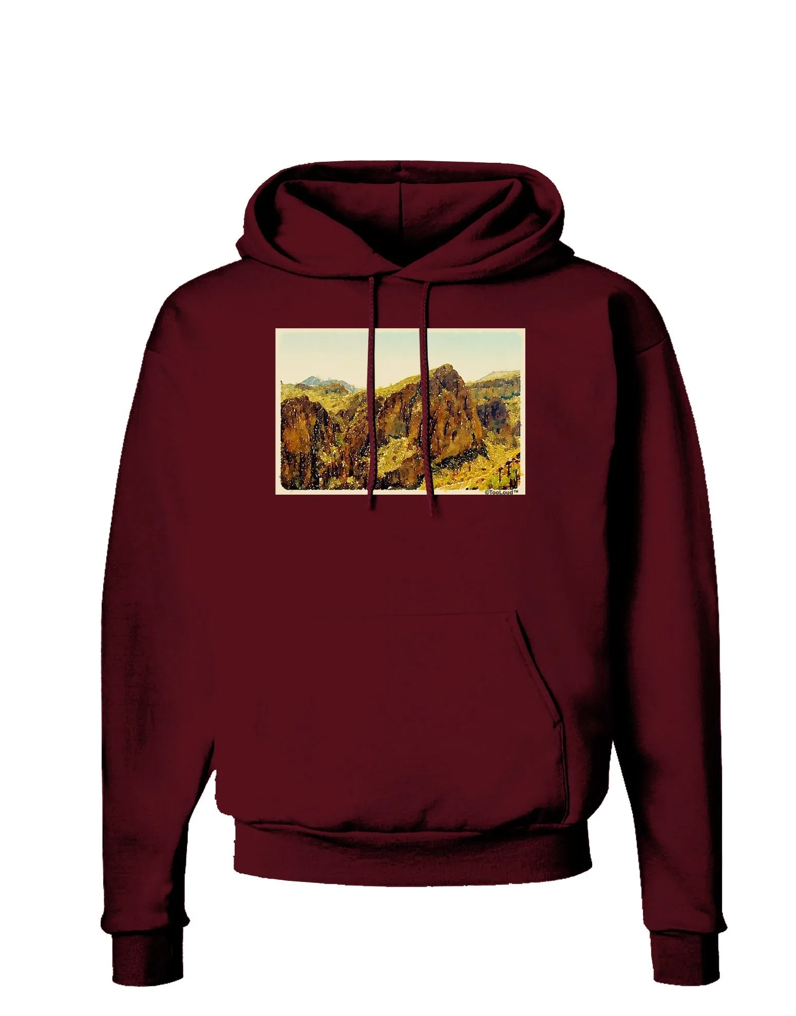 Arizona Mountains Watercolor Dark Hoodie Sweatshirt