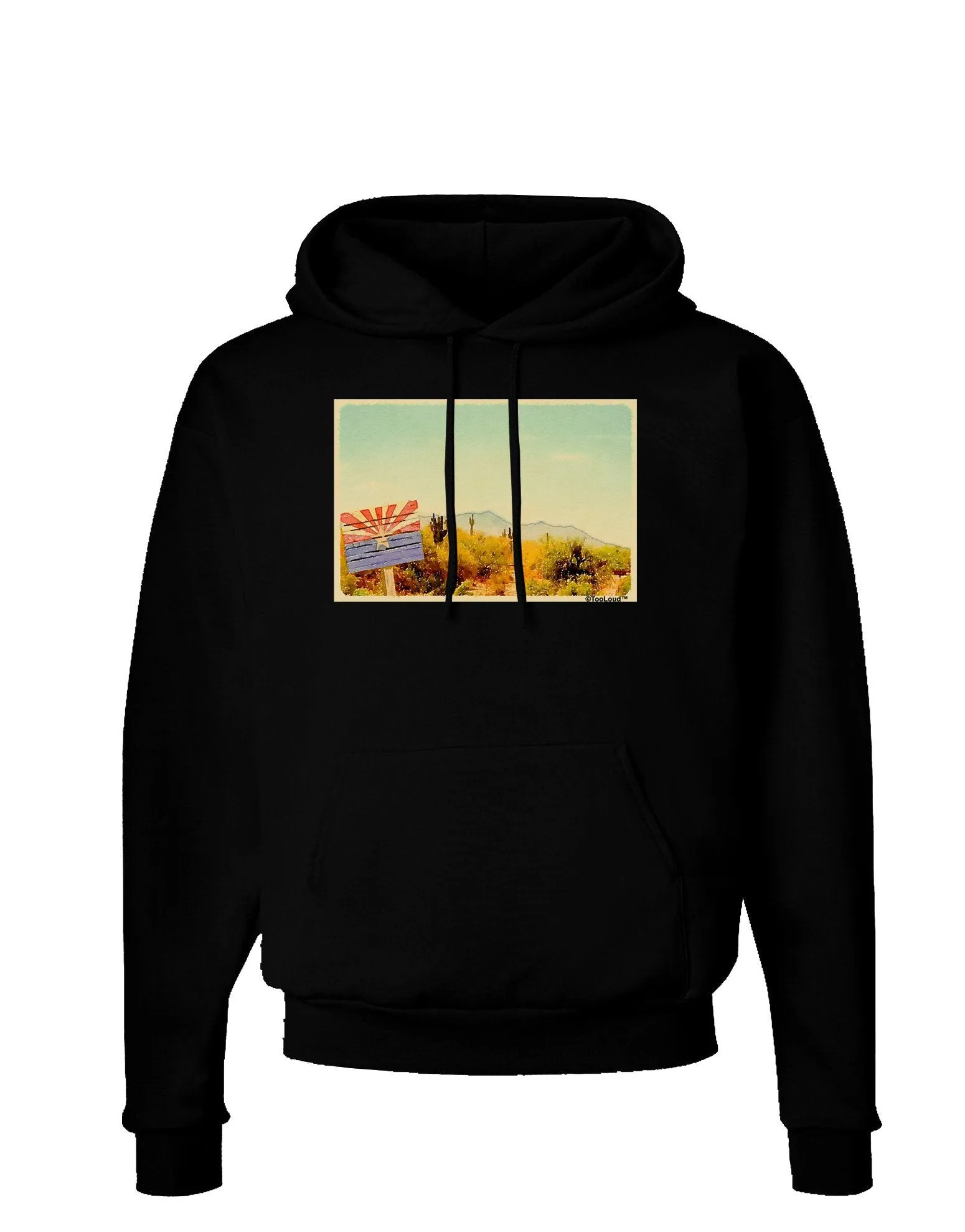 Arizona Scene Watercolor Dark Hoodie Sweatshirt