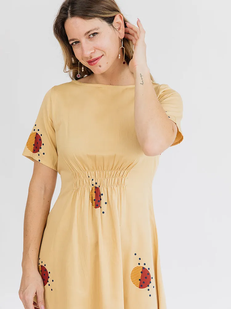 Artsy Traveler Midi Dress - Honeycomb