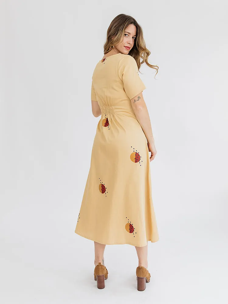 Artsy Traveler Midi Dress - Honeycomb