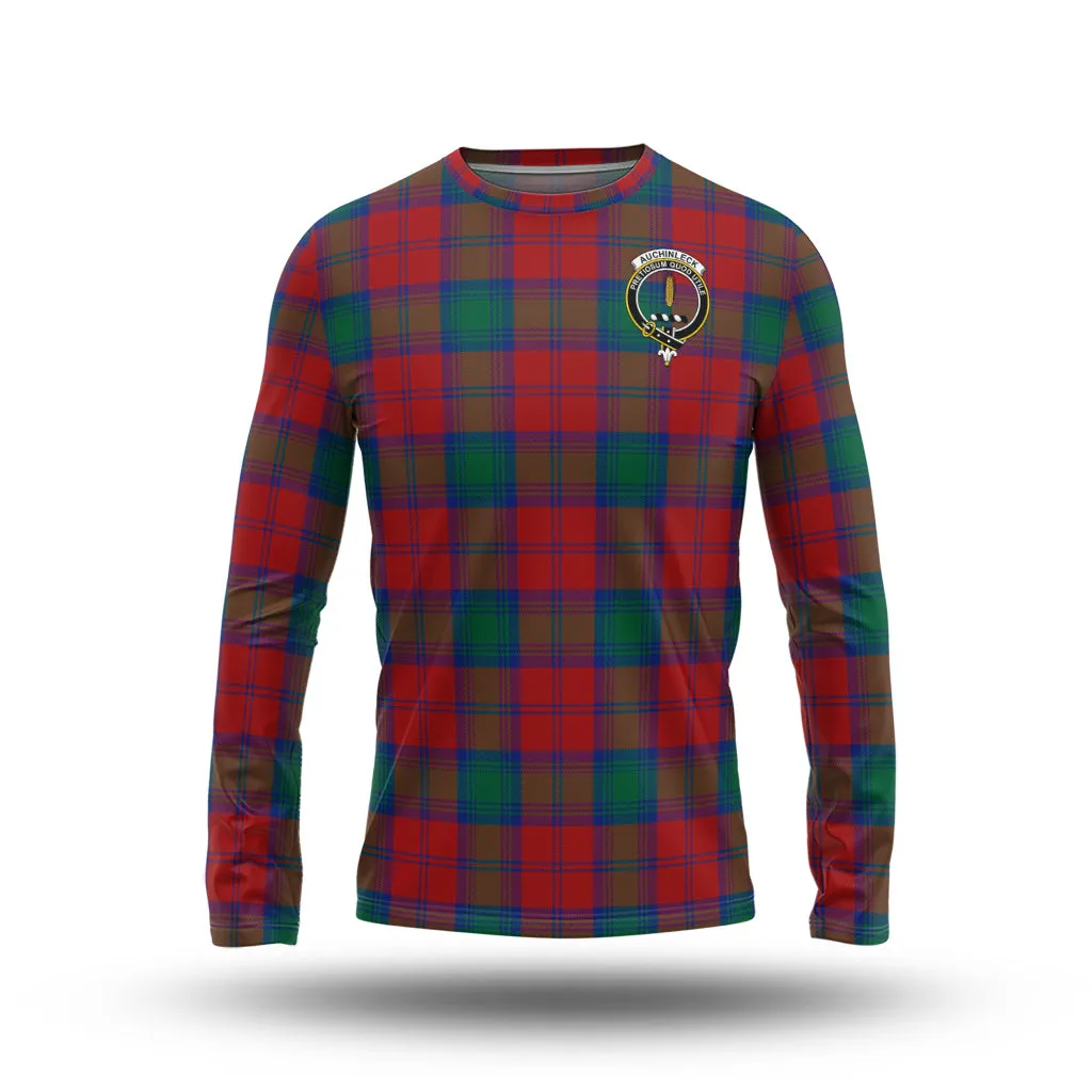 Auchinleck (Affleck) Tartan Long Sleeve T-Shirt with Family Crest