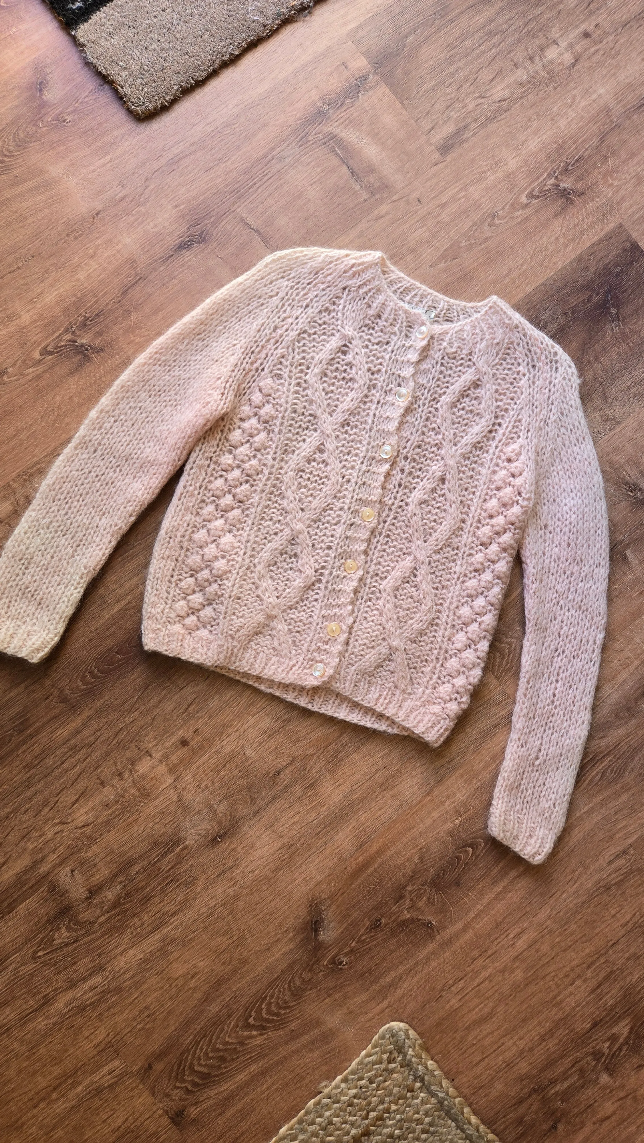 Baby pink mohair cardigan