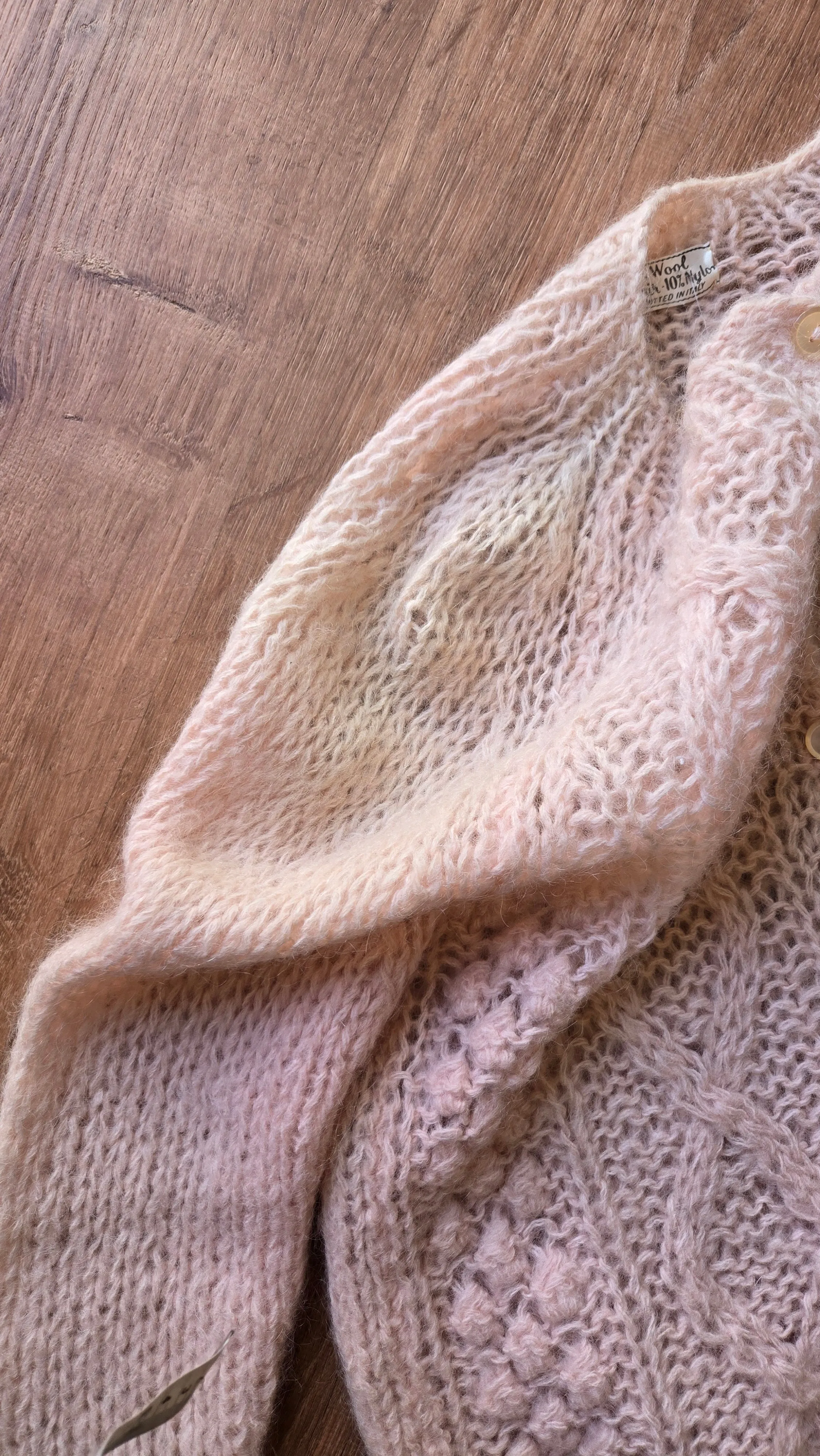 Baby pink mohair cardigan