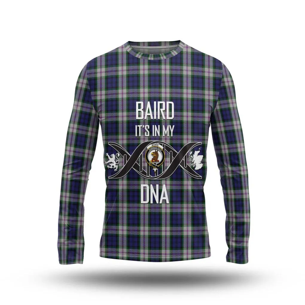 Baird Dress Tartan Long Sleeve T-Shirt with Family Crest DNA In Me Style