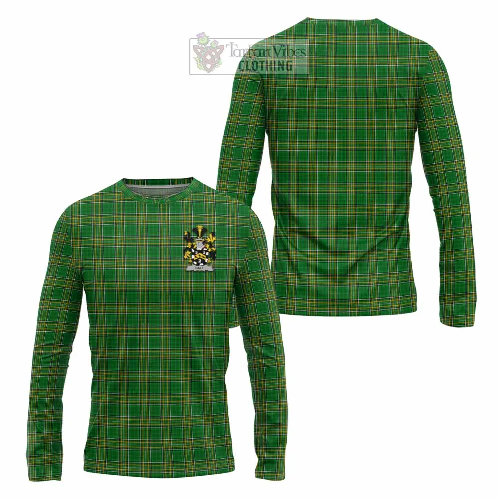 Ball Irish Clan Tartan Long Sleeve T-Shirt with Coat of Arms