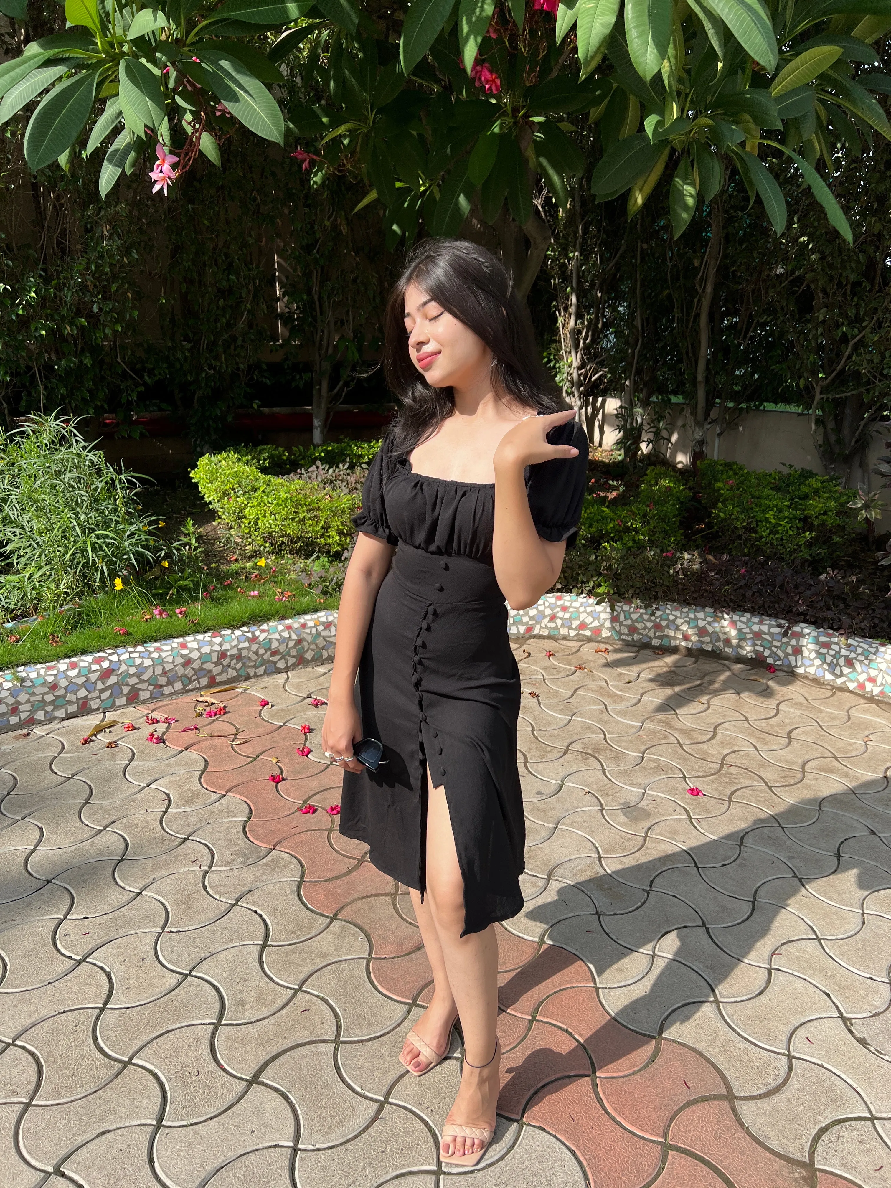 Betty midi black dress