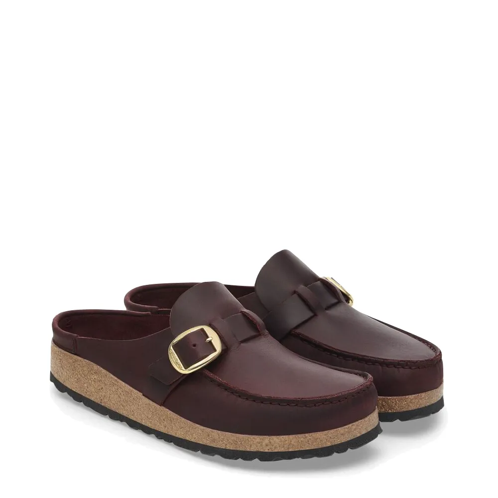 Birkenstock Women's Buckley Oiled Leather Clog in Zinfandel