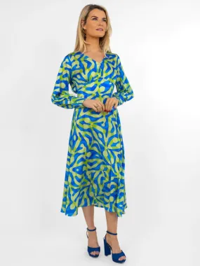 BIRKIN MIDI DRESS (BLUE/GREEN)