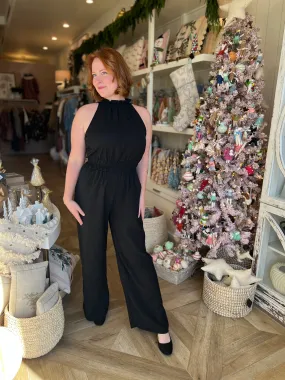 Black Mock Neck Jumpsuit