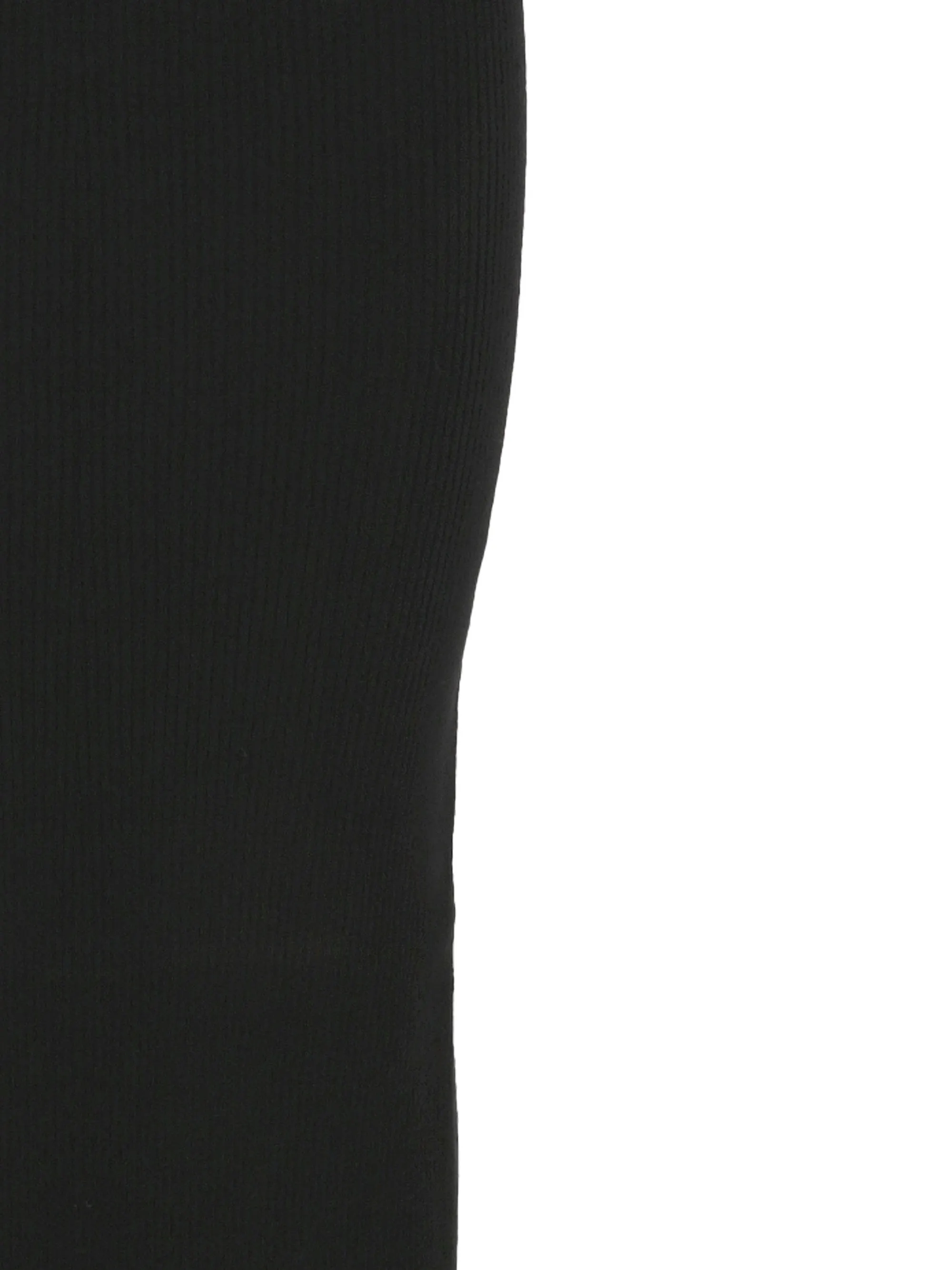 Black Ribbed Slip-On Bodycon Dress