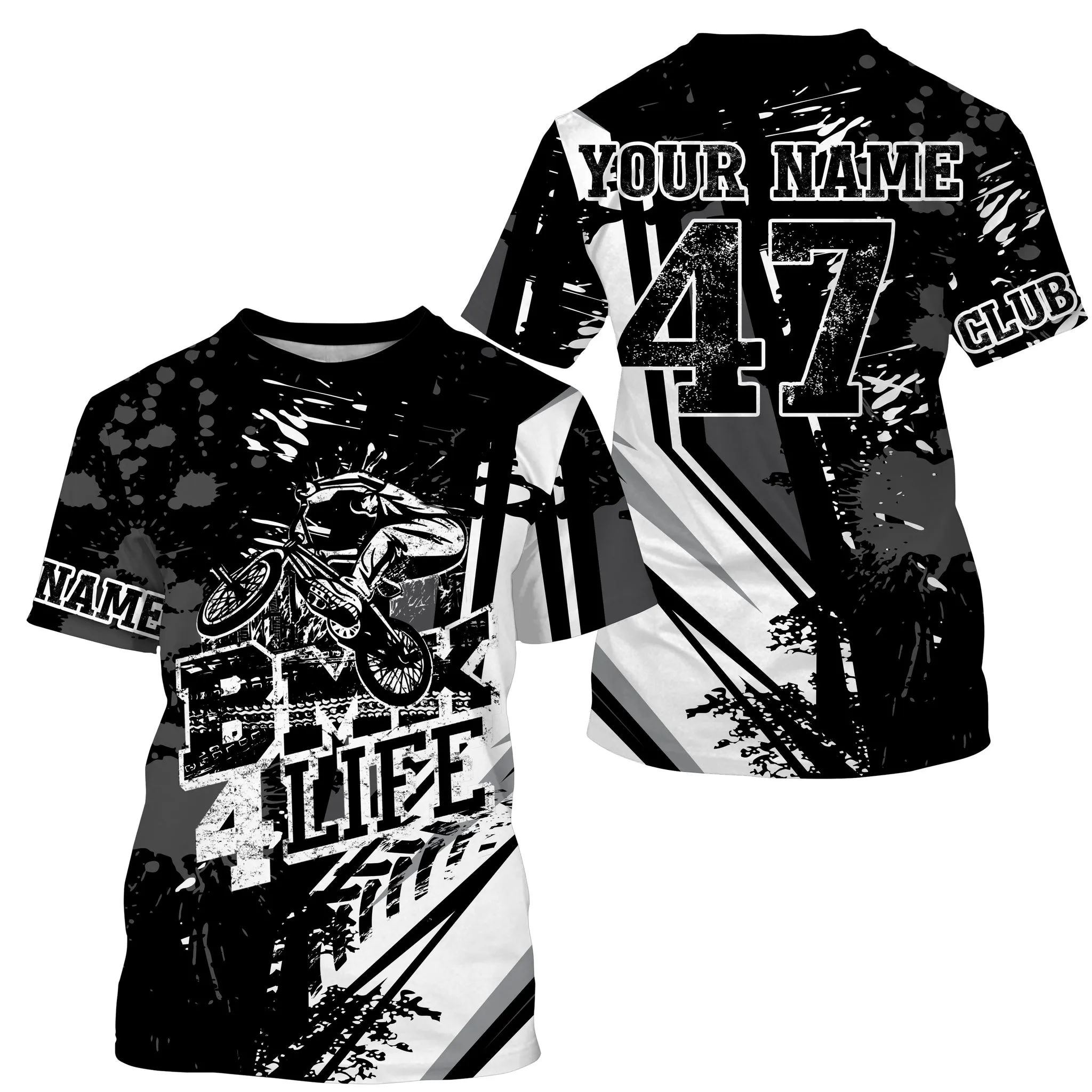 BMX 4 Life Black BMX 3D Long Sleeve BMX Bike Shirt Adult Youth Kid Bicycle Motocross Cycling Gear