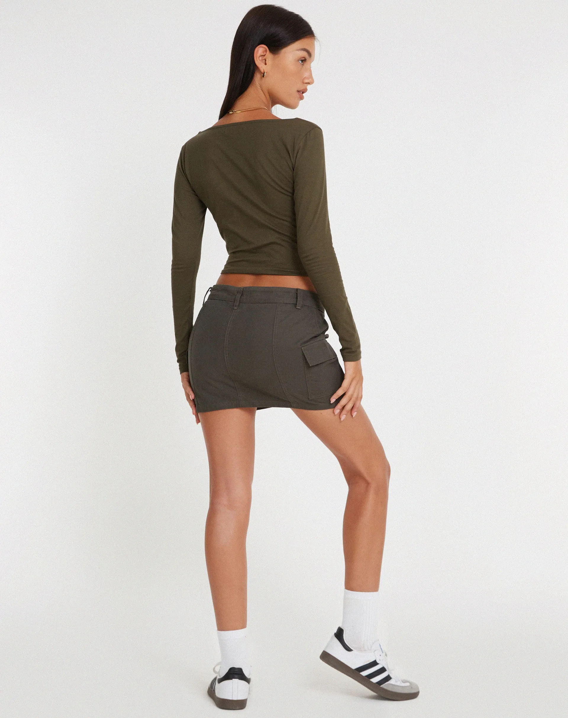 Bonlo Long Sleeve Top in Olive