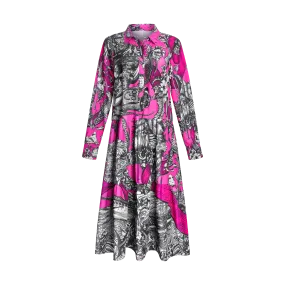 BREAST CANCER BOHO DRESS-PINK & BLACK