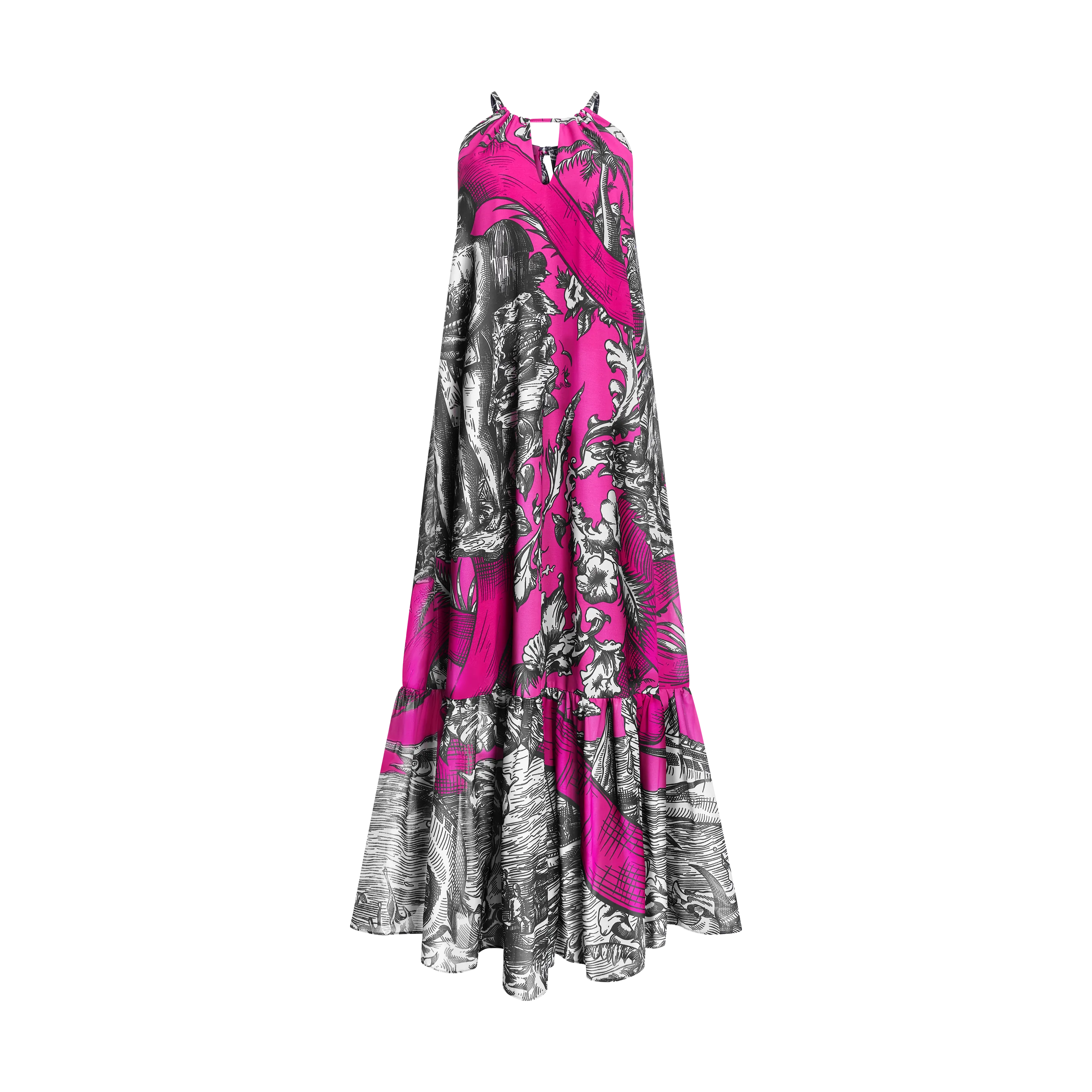 BREAST CANCER MAXI DRESS-PINK & BLACK