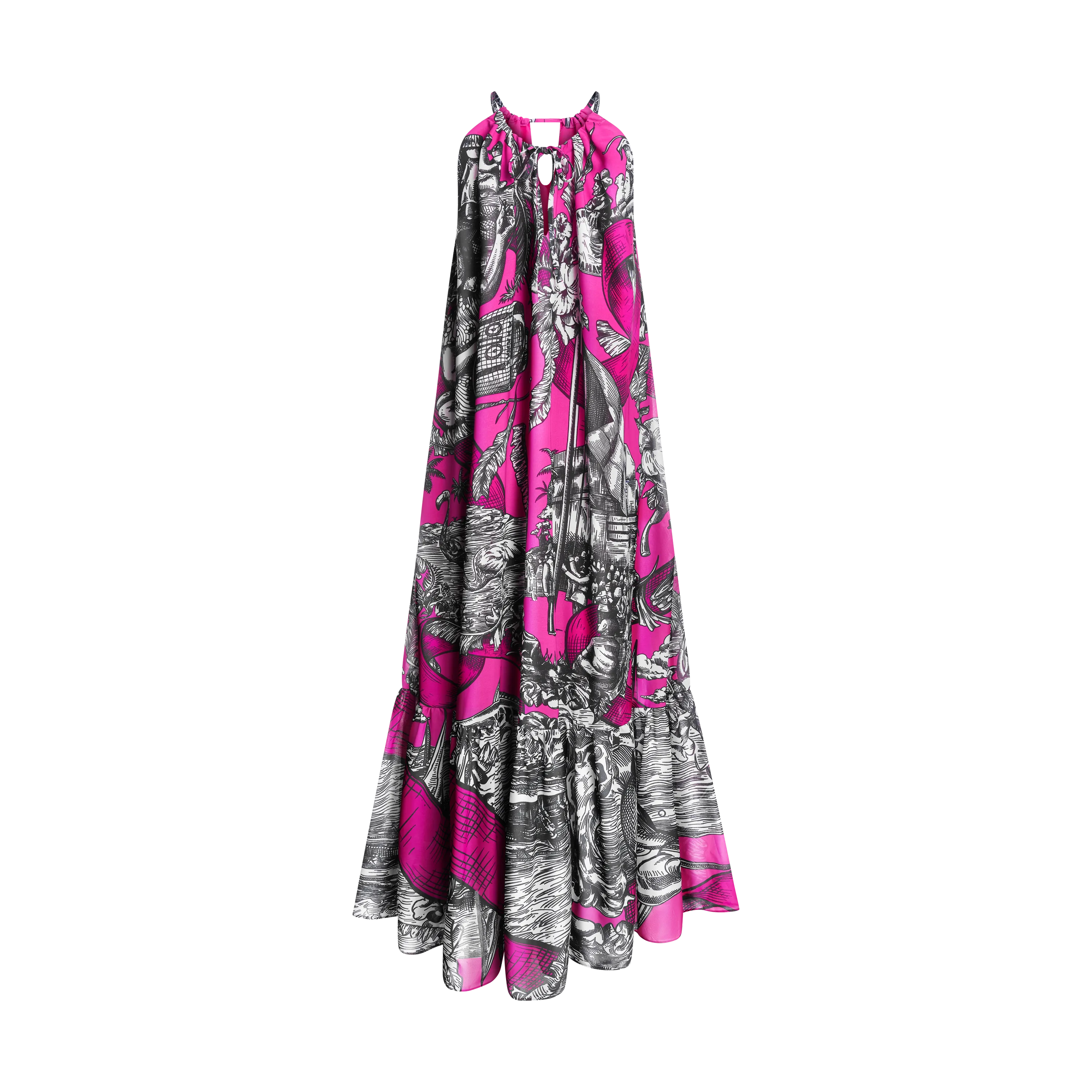 BREAST CANCER MAXI DRESS-PINK & BLACK