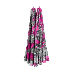 BREAST CANCER MAXI DRESS-PINK & BLACK