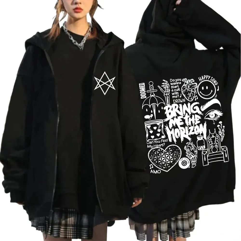 Bring Me The Horizon Zipper Hoodie – Embrace the Chaos in Comfort