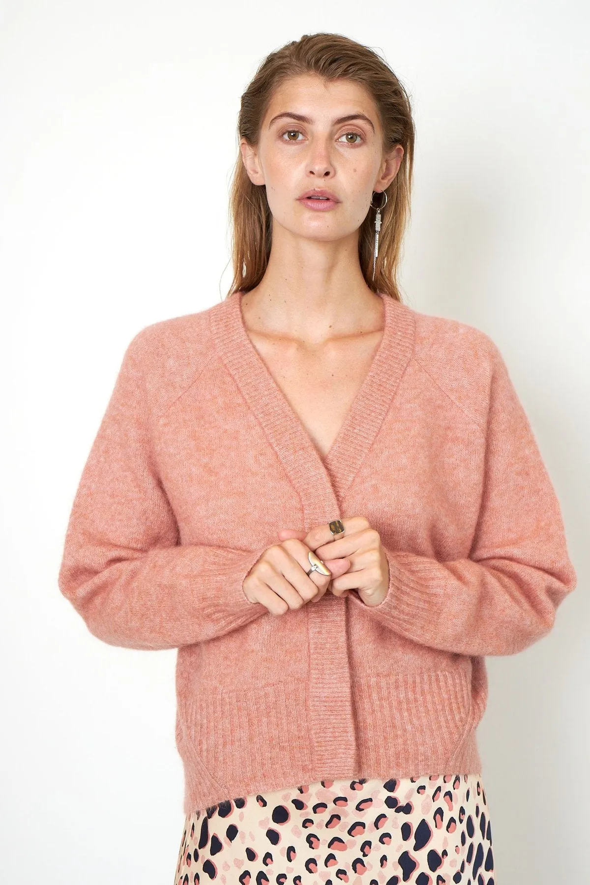 Brook Knit Boxy Cardigan - Light Mahagony