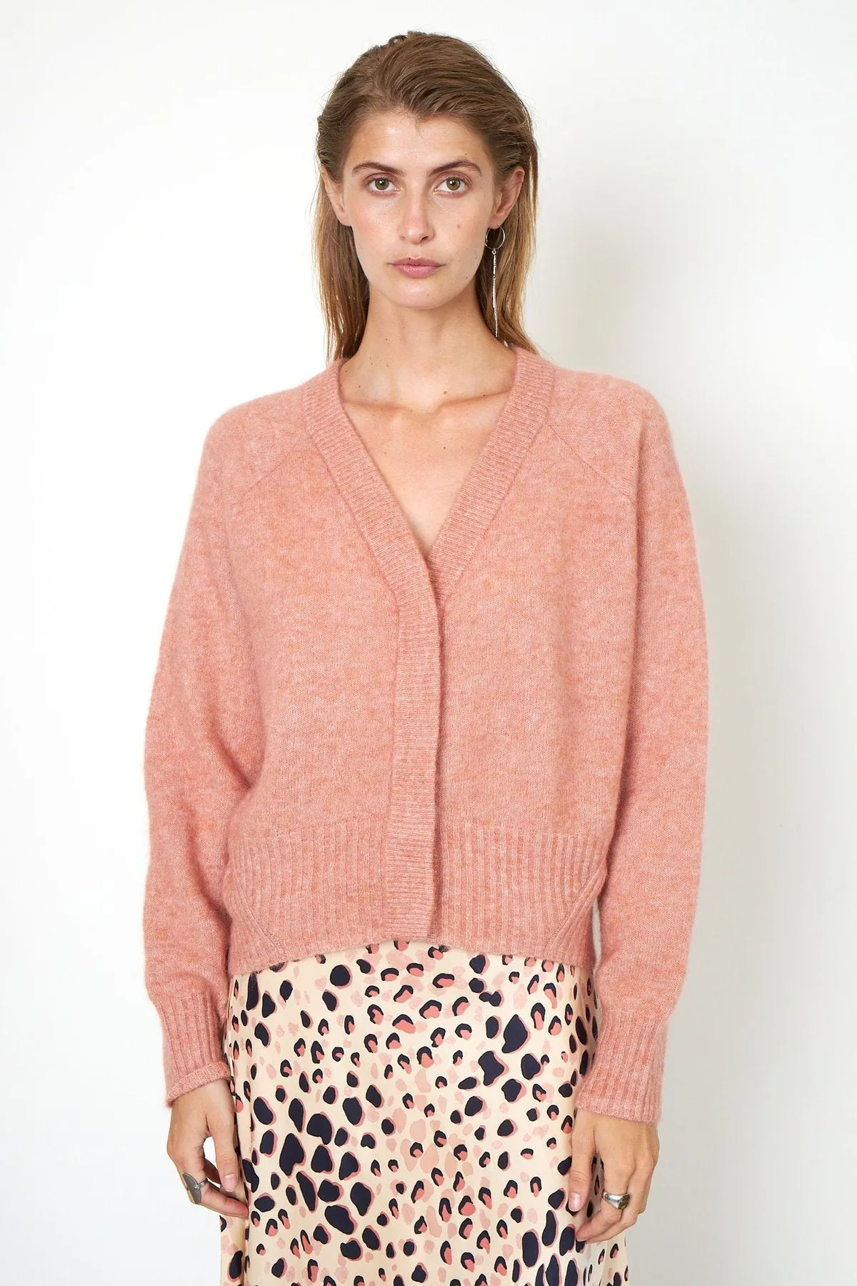 Brook Knit Boxy Cardigan - Light Mahagony