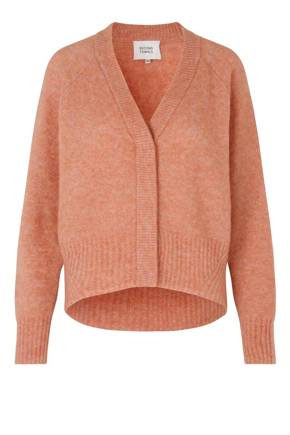 Brook Knit Boxy Cardigan - Light Mahagony