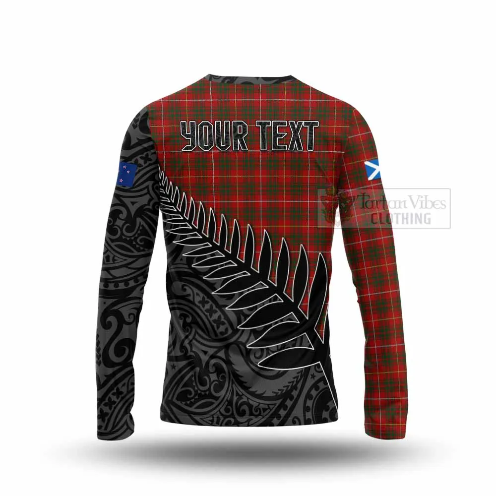 Bruce Crest Tartan Long Sleeve T-Shirt with New Zealand Silver Fern Half Style