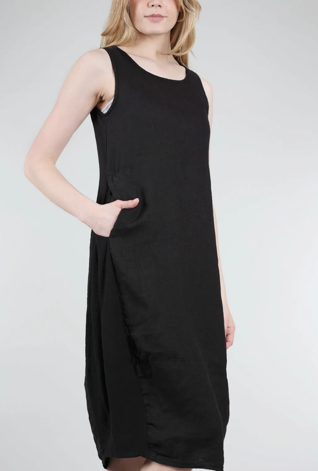 Bubble Tank Dress, Black