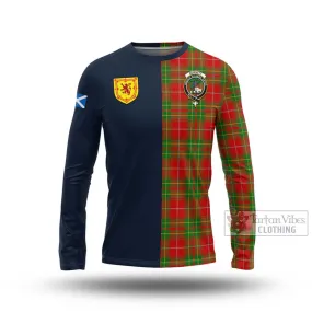 Burnett Tartan Long Sleeve T-Shirt Alba with Scottish Lion Royal Arm Half Style