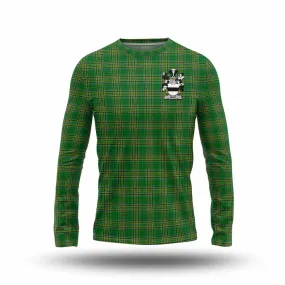 Burt Irish Clan Tartan Long Sleeve T-Shirt with Coat of Arms