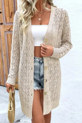 Button Down Long Sleeve Cardigan