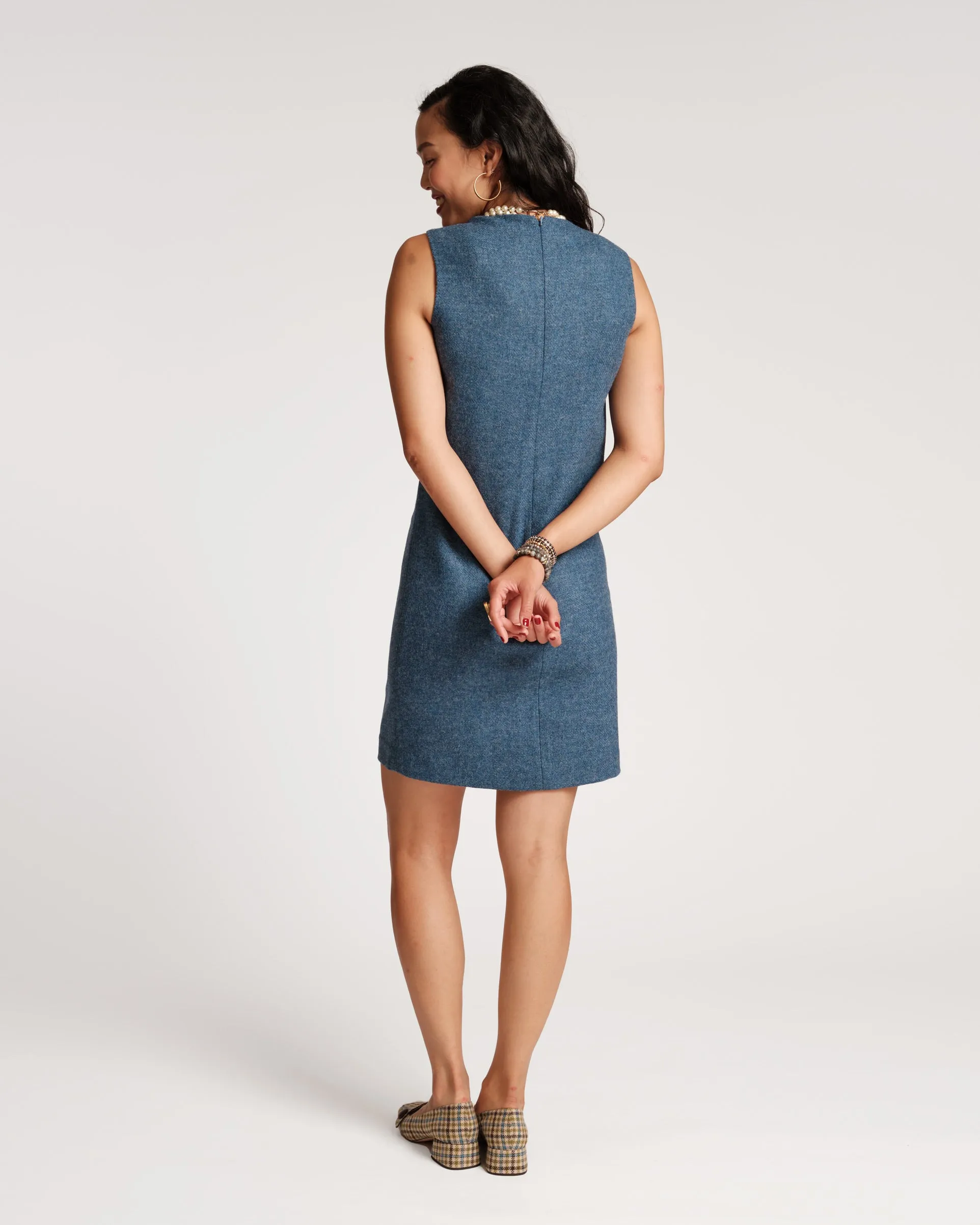 Callista Wool Twist Dress Light Blue