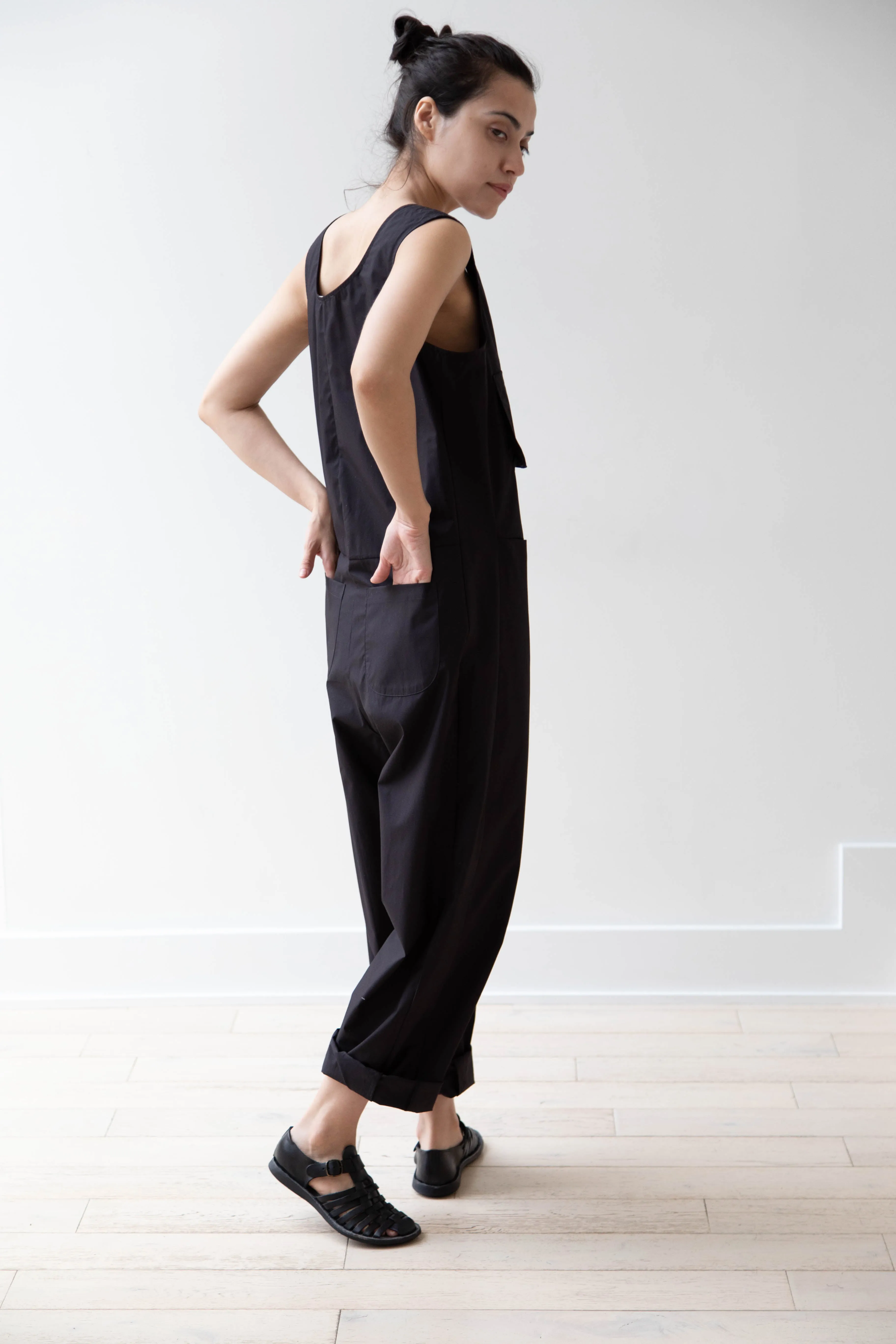 Caron Callahan | Adele Jumpsuit in Black Poplin