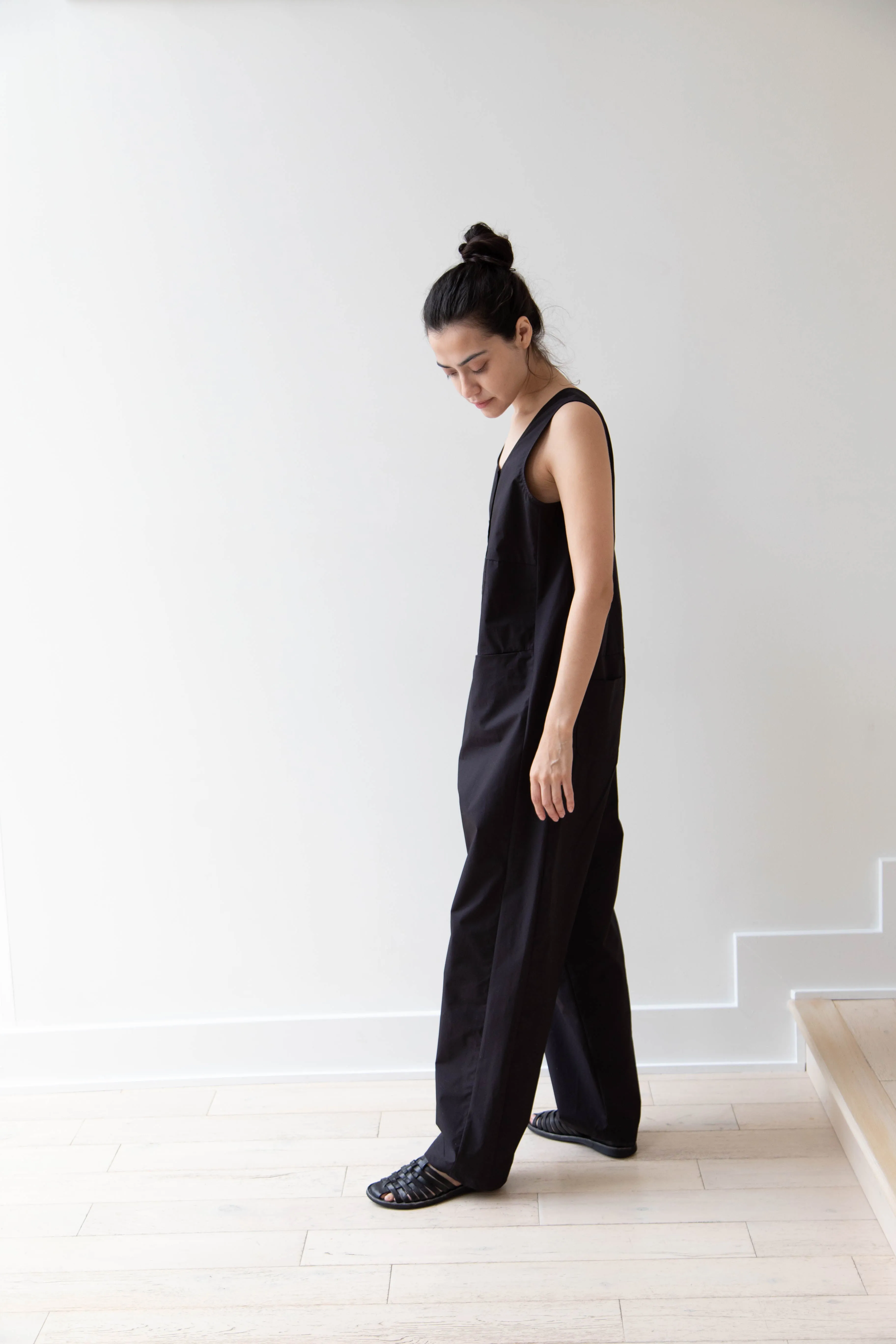 Caron Callahan | Adele Jumpsuit in Black Poplin