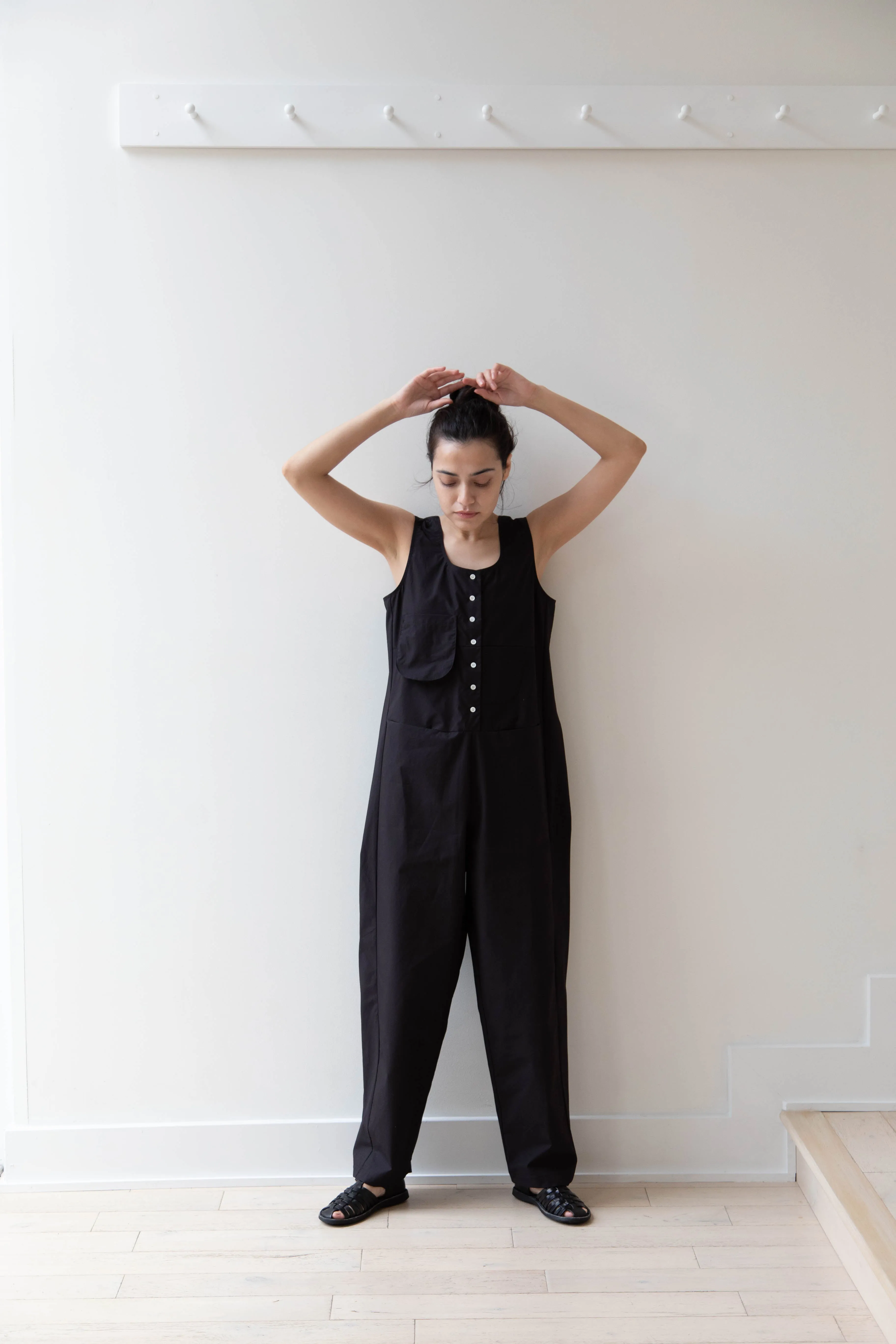 Caron Callahan | Adele Jumpsuit in Black Poplin