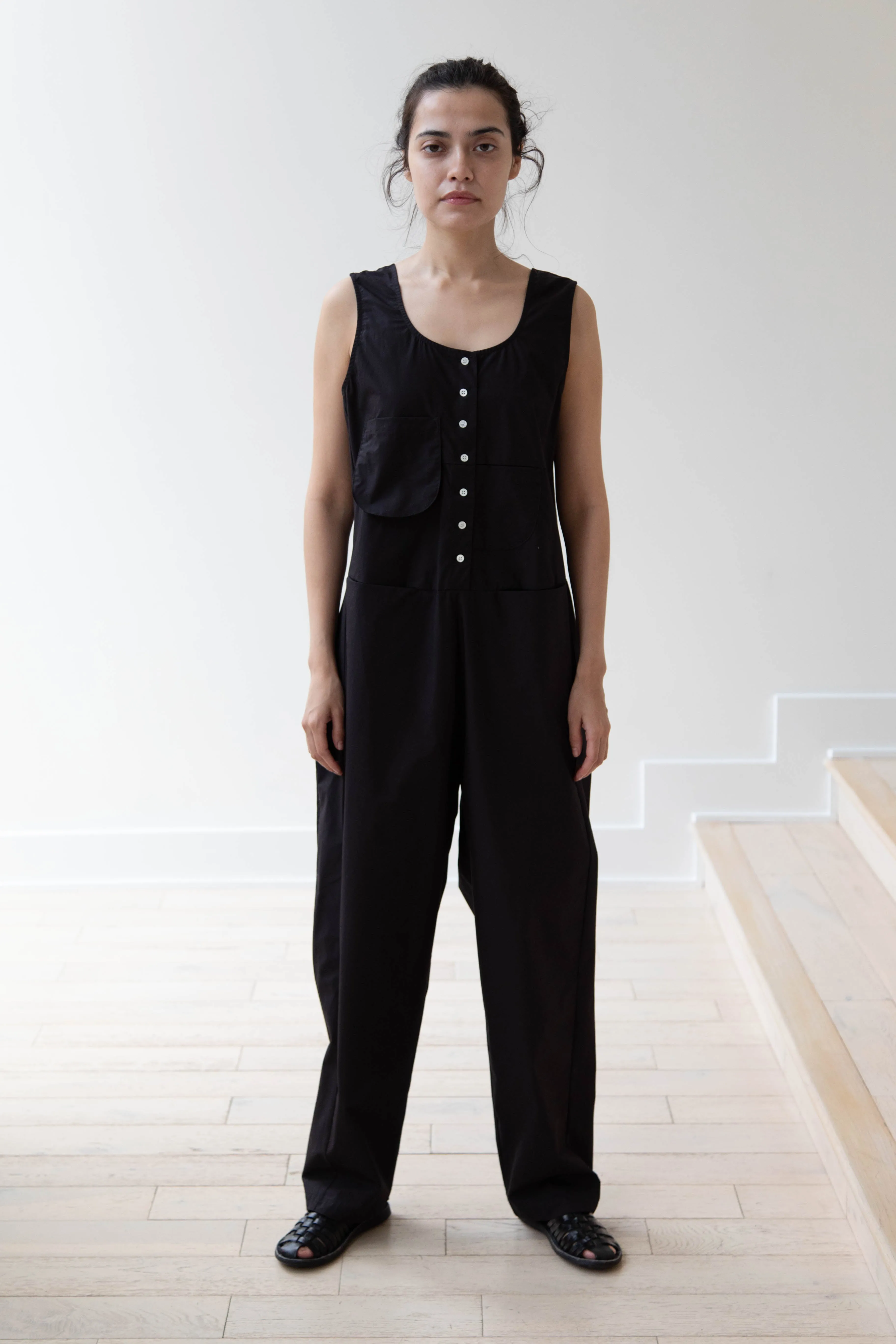 Caron Callahan | Adele Jumpsuit in Black Poplin